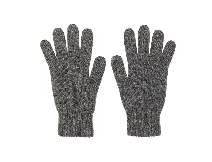 Die Handschuhe Men's Gloves mit breitem Bund in der Farbe Mittelgrau von Johnstons of Elgin