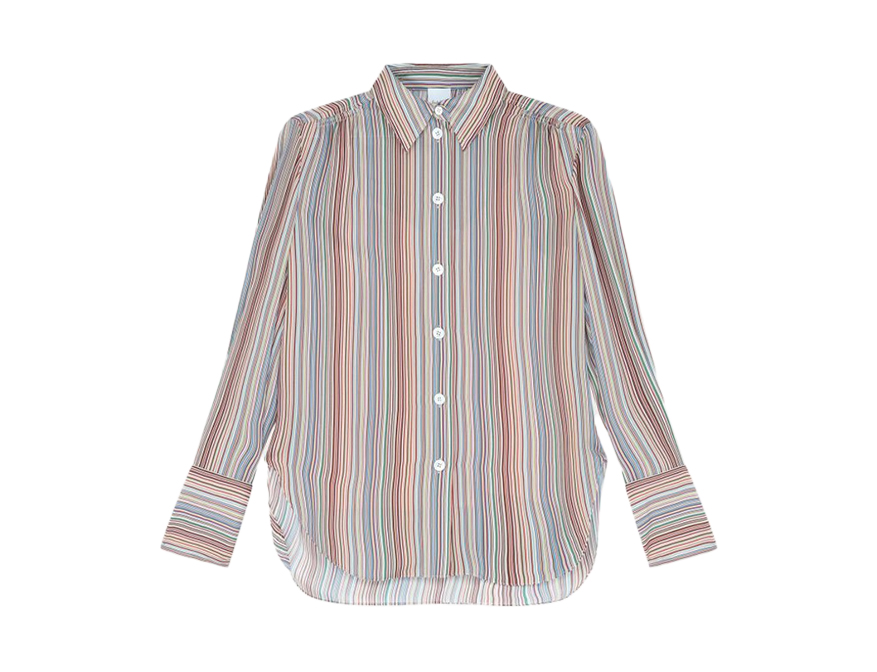 Die Multicolor Bluse in bunt gestreift aus Seide von Paul Smith